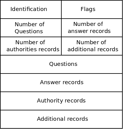 The fields as they are laid out in a
DNS record.